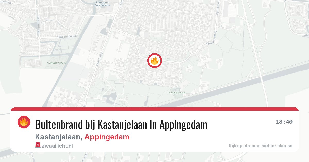 Buitenbrand bij Kastanjelaan in Appingedam — 20 jun 2026