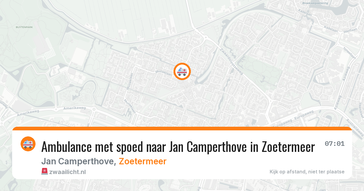 Ambulance met spoed naar Jan Camperthove in Zoetermeer — 29 mei 2026