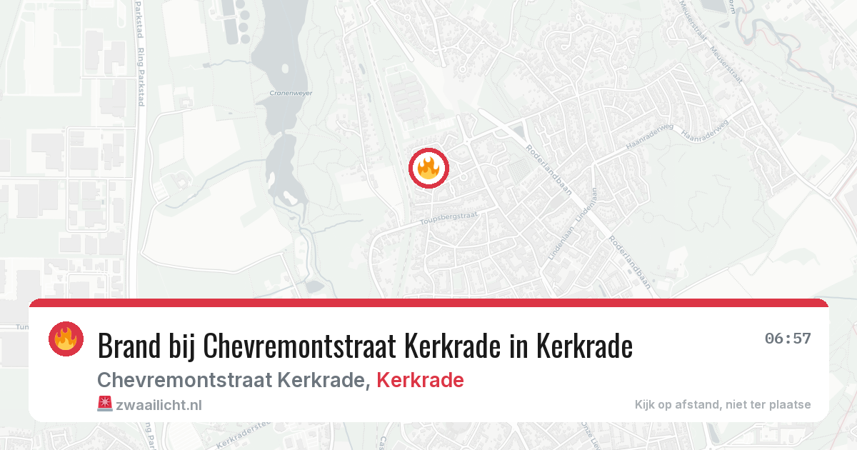 Brand bij Chevremontstraat Kerkrade in Kerkrade — 20 jul 2026