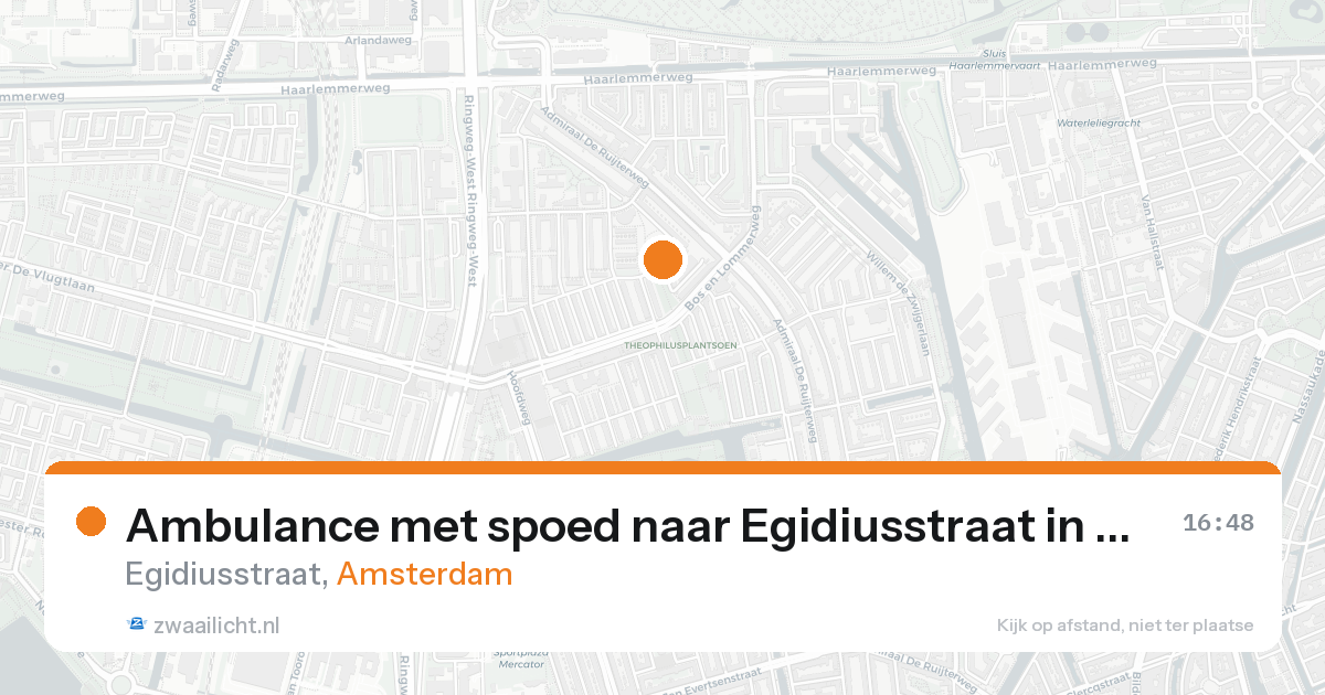 Ambulance met spoed naar Egidiusstraat in Amsterdam — 17 aug 2026