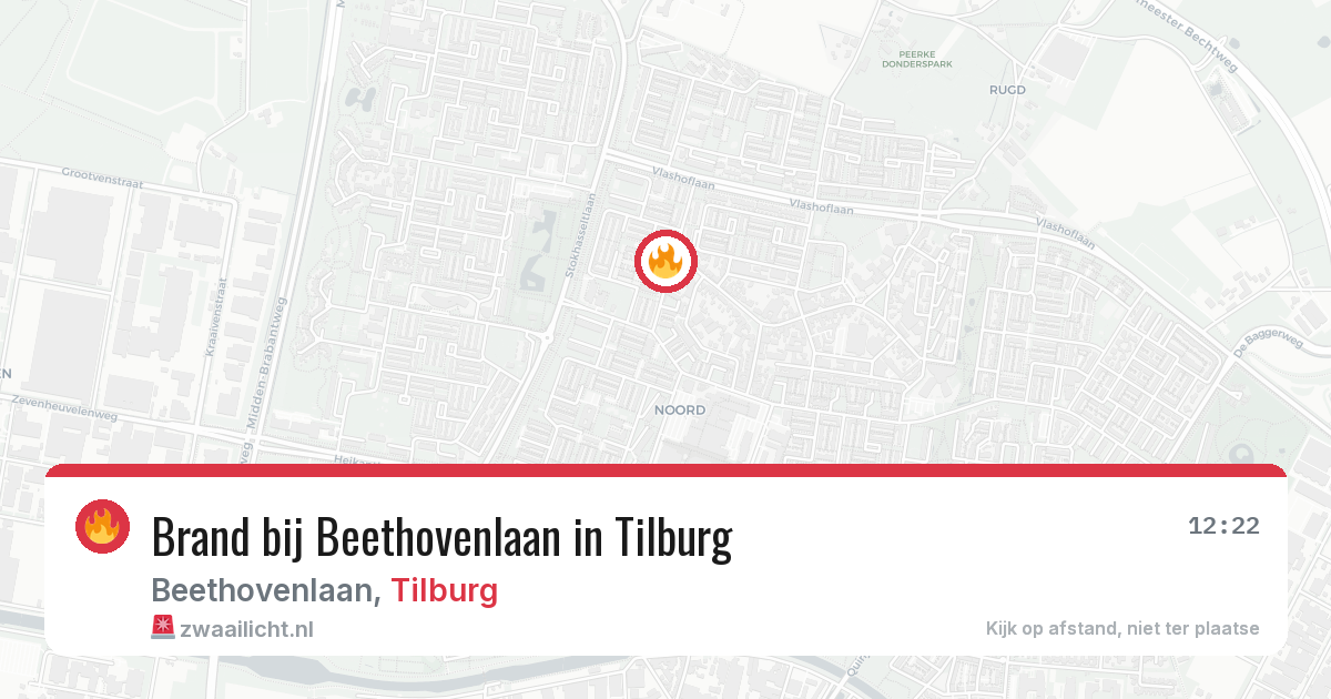 Brand bij Beethovenlaan in Tilburg — 21 jun 2026
