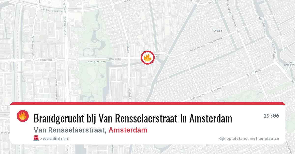Brandgerucht bij Van Rensselaerstraat in Amsterdam — 7 aug 2026