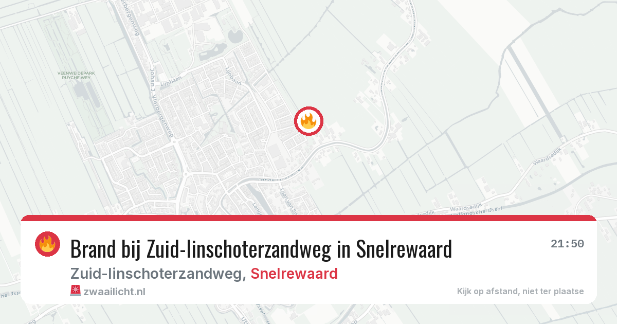 Brand bij Zuid-linschoterzandweg in Snelrewaard — 23 mei 2026