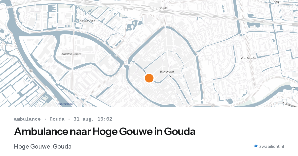 Ambulance naar Hoge Gouwe in Gouda — 31 aug 2026