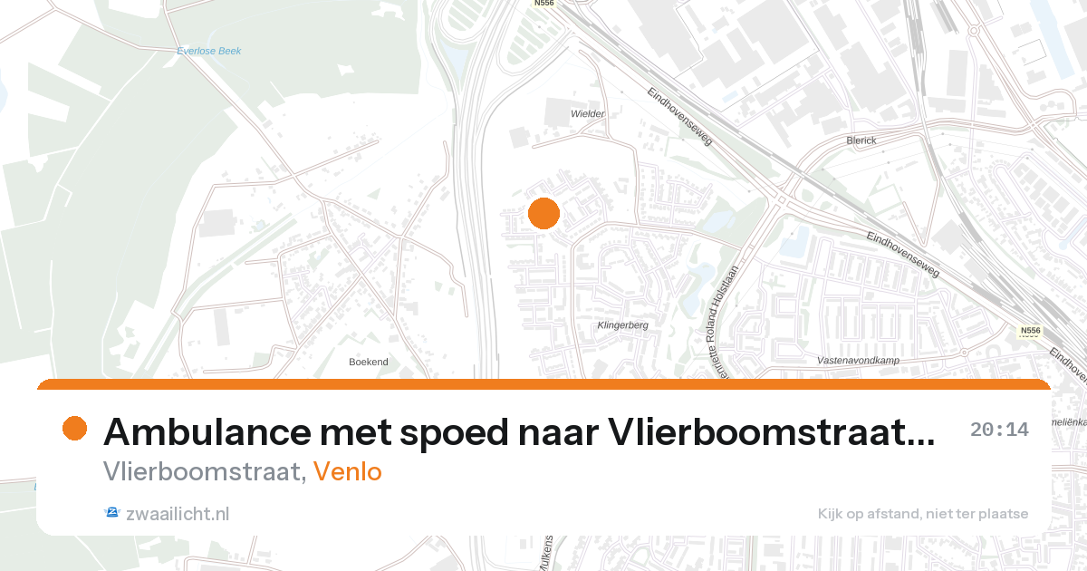 Ambulance met spoed naar Vlierboomstraat in Venlo — 13 aug 2026