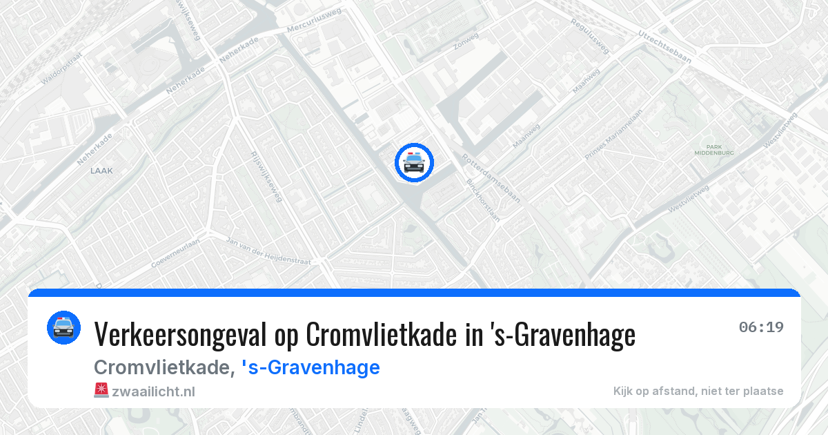 Verkeersongeval op Cromvlietkade in 's-Gravenhage — 31 mrt 2026