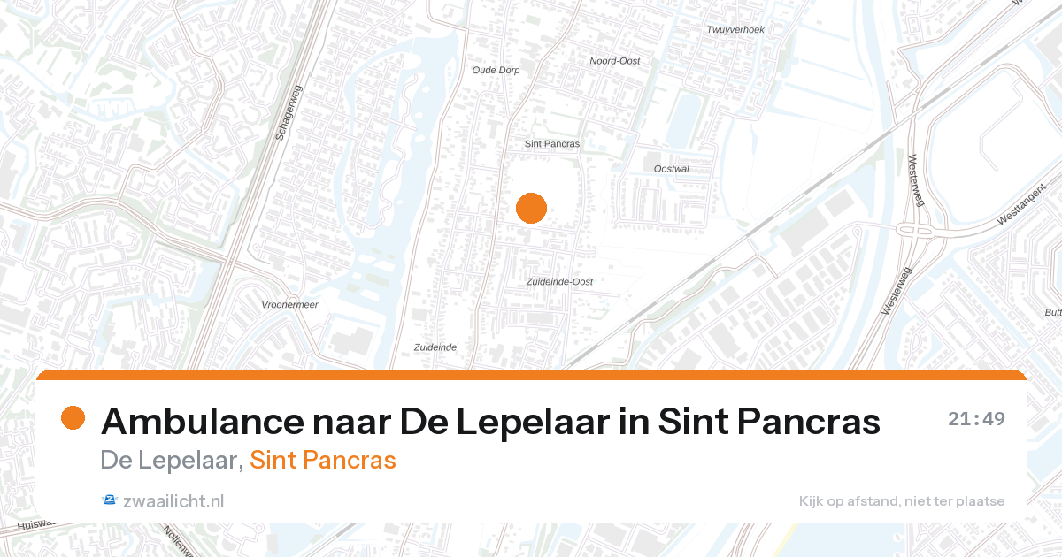 Ambulance naar De Lepelaar in Sint Pancras — 25 aug 2026