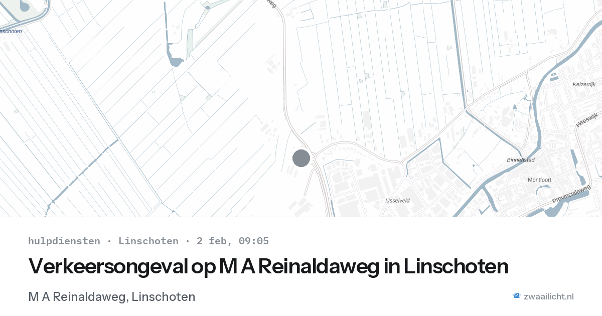 Verkeersongeval op M A Reinaldaweg in Linschoten — 2 feb 2026