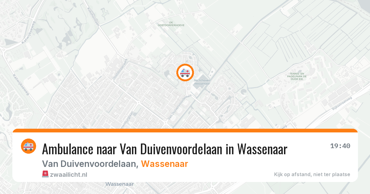 Ambulance naar Van Duivenvoordelaan in Wassenaar — 6 aug 2026