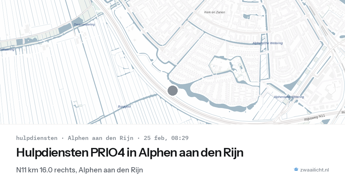Hulpdiensten PRIO4 in Alphen aan den Rijn — 25 feb 2026 | 🚨 Zwaailicht.nl