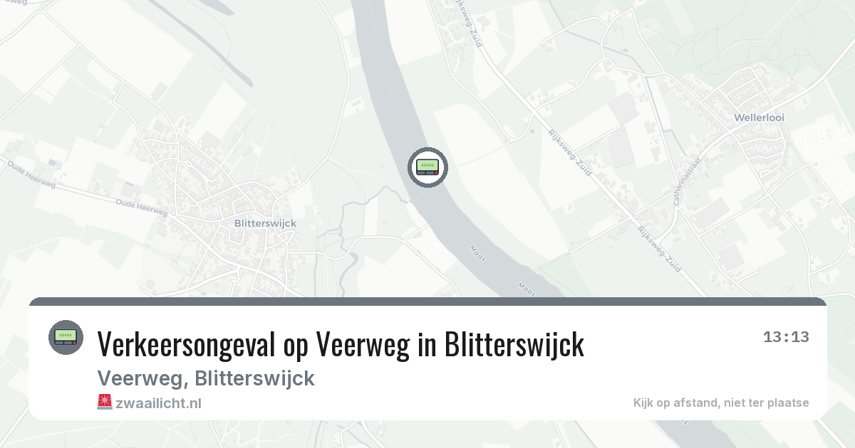 Verkeersongeval op Veerweg in Blitterswijck — 29 jul 2026