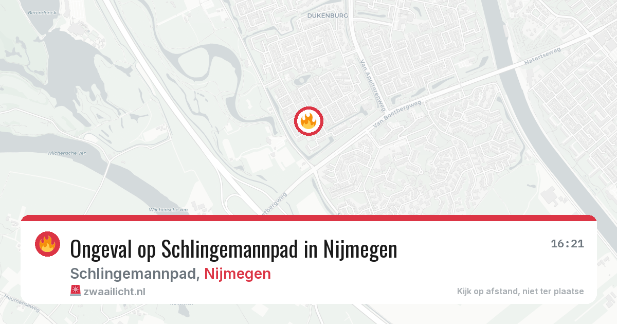 Ongeval op Schlingemannpad in Nijmegen — 3 aug 2026