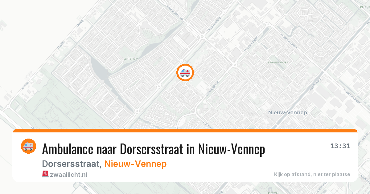 Ambulance naar Dorsersstraat in Nieuw-Vennep — 10 aug 2026
