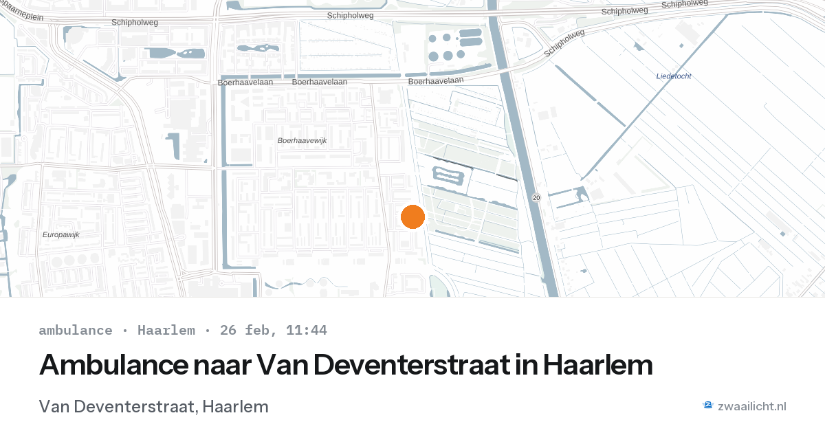 Ambulance naar Van Deventerstraat in Haarlem — 26 feb 2026