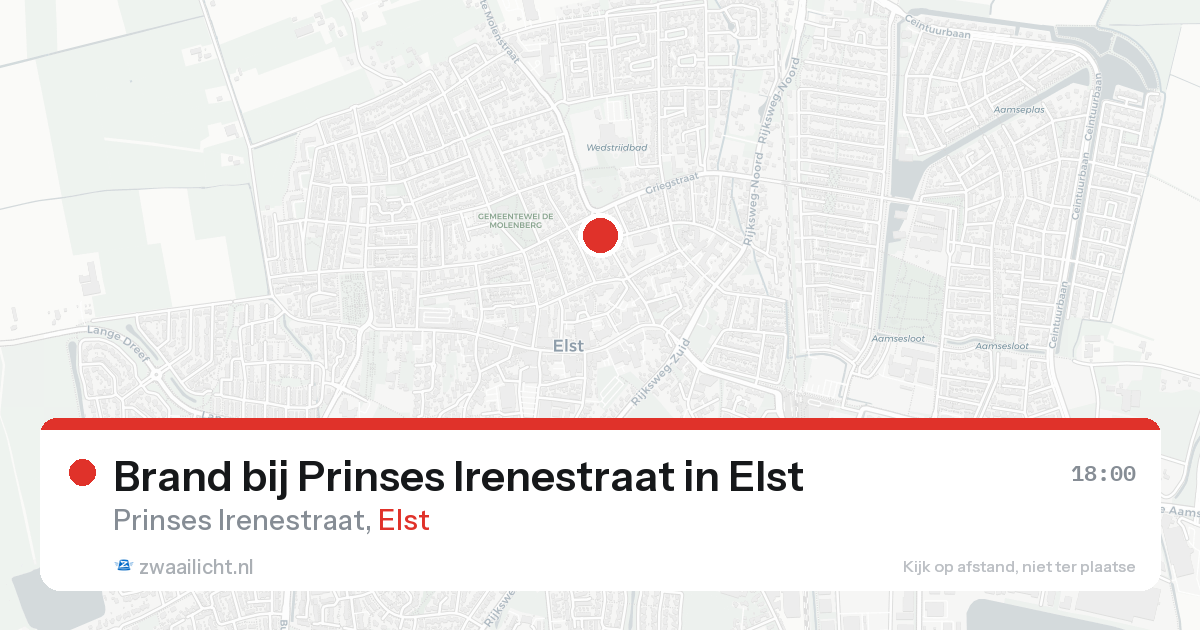 Brand bij Prinses Irenestraat in Elst — 30 mrt 2026
