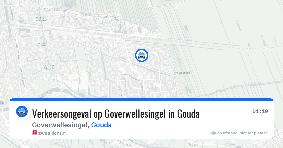 Verkeersongeval op Goverwellesingel in Gouda — 17 jul 2026