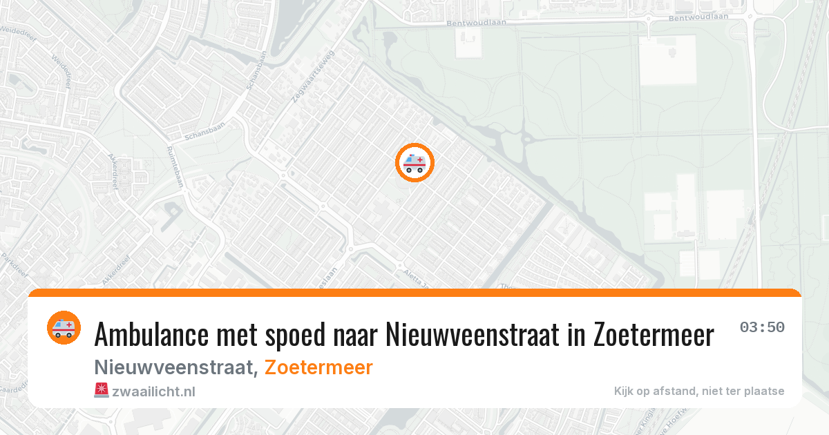 Ambulance met spoed naar Nieuwveenstraat in Zoetermeer — 24 mrt 2026