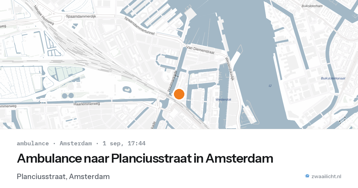 Ambulance naar Planciusstraat in Amsterdam — 1 sep 2026