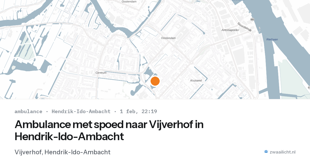 Ambulance met spoed naar Vijverhof in Hendrik-Ido-Ambacht — 1 feb 2026