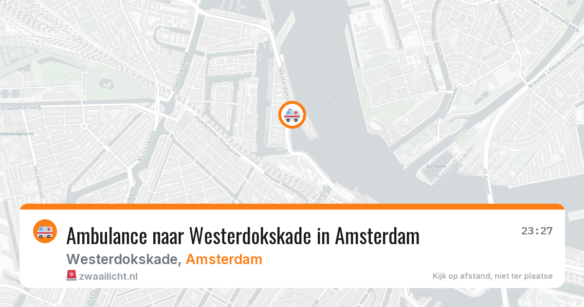 Ambulance naar Westerdokskade in Amsterdam — 8 aug 2026
