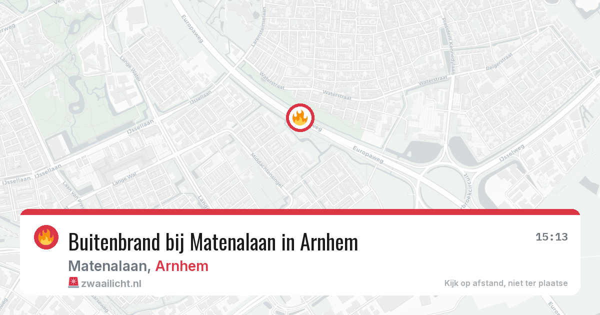 Buitenbrand bij Matenalaan in Arnhem — 17 jun 2026