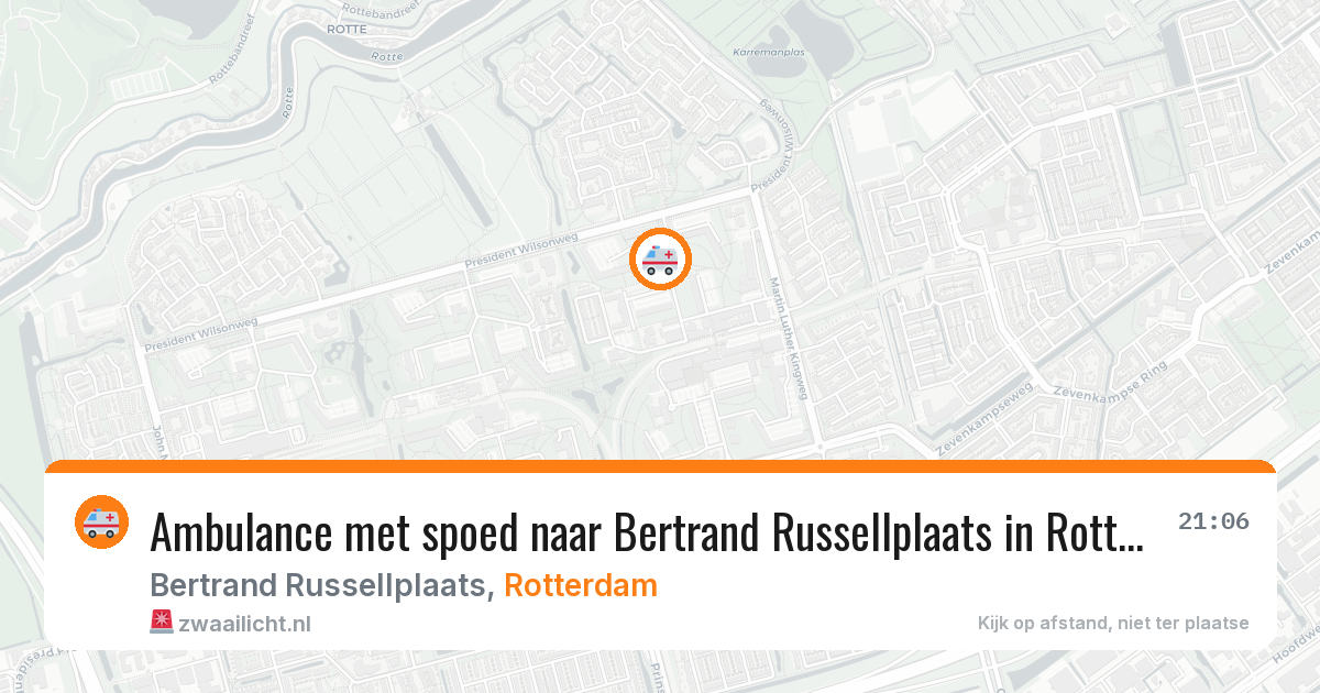 Ambulance met spoed naar Bertrand Russellplaats in Rotterdam — 23 jun 2026