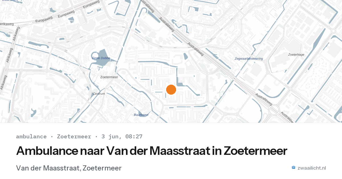 Ambulance naar Van der Maasstraat in Zoetermeer — 3 jun 2026