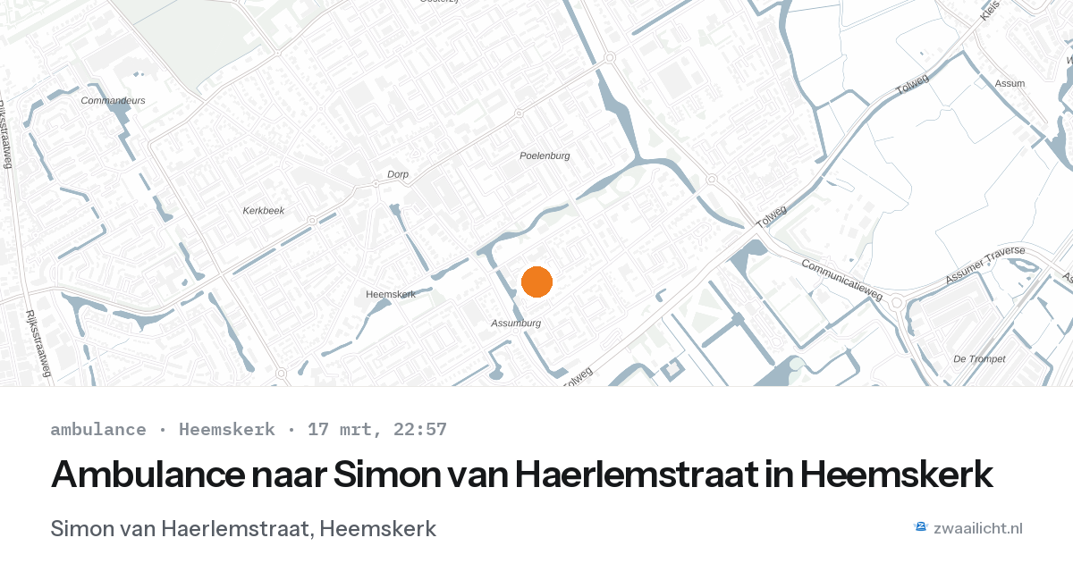 Ambulance naar Simon van Haerlemstraat in Heemskerk — 17 mrt 2026