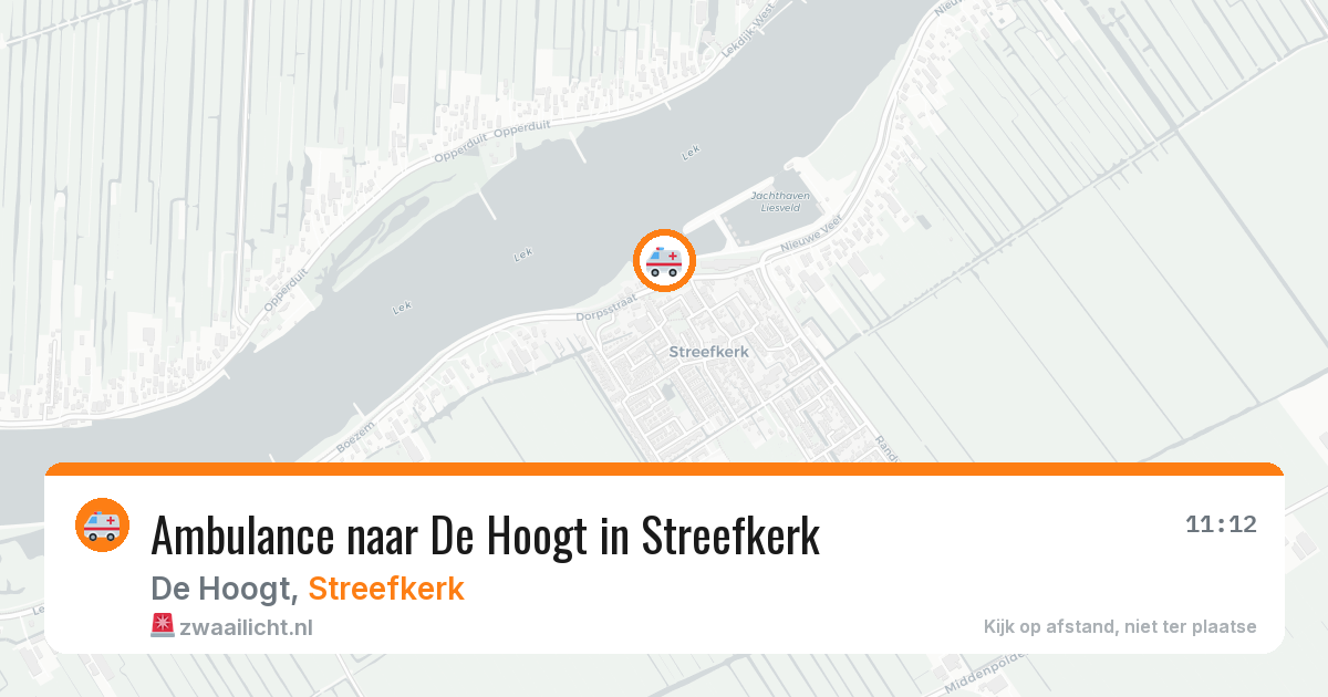 Ambulance naar De Hoogt in Streefkerk — 26 apr 2026