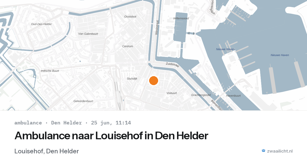 Ambulance naar Louisehof in Den Helder — 25 jun 2026