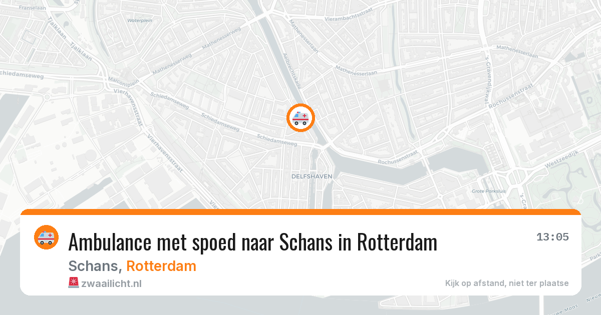 Ambulance met spoed naar Schans in Rotterdam — 4 aug 2026