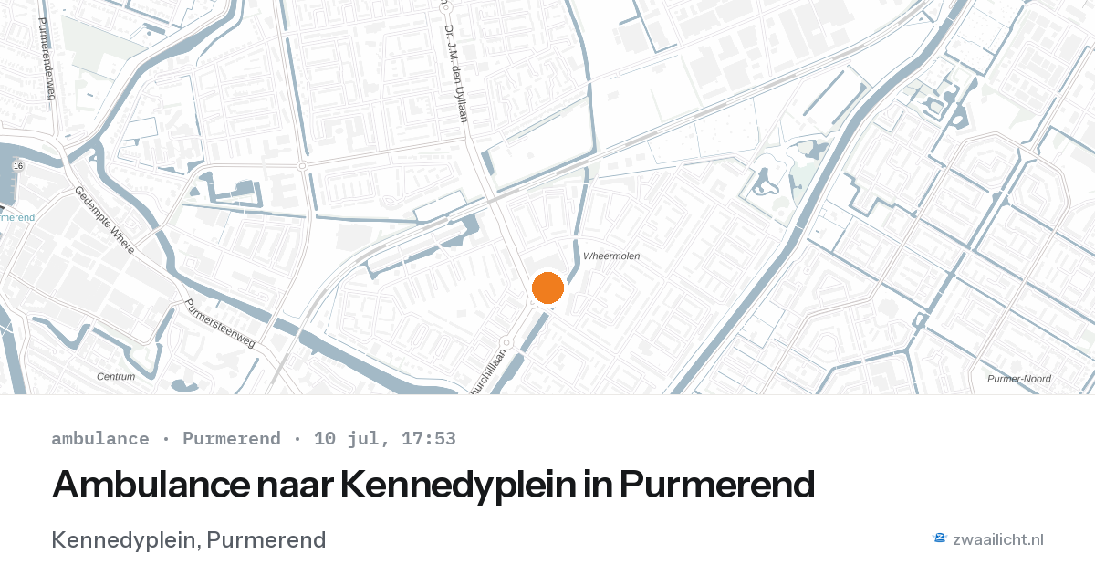 Ambulance naar Kennedyplein in Purmerend — 10 jul 2026