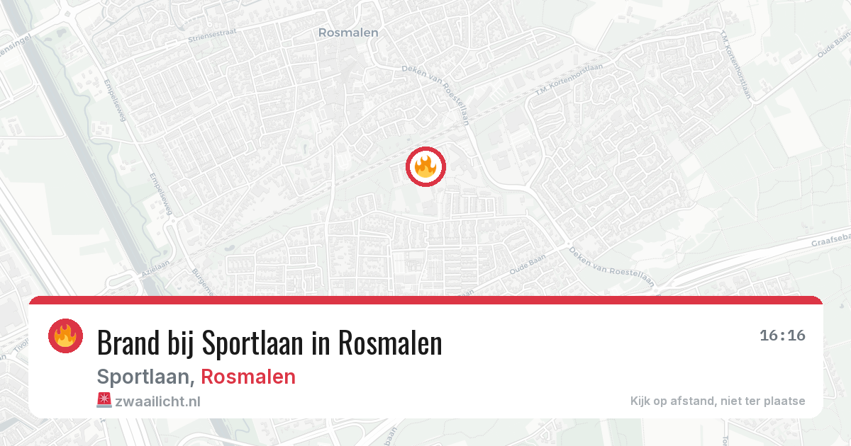 Brand bij Sportlaan in Rosmalen — 18 mrt 2026