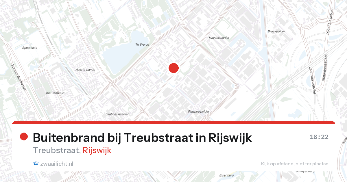 Buitenbrand bij Treubstraat in Rijswijk — 26 aug 2026