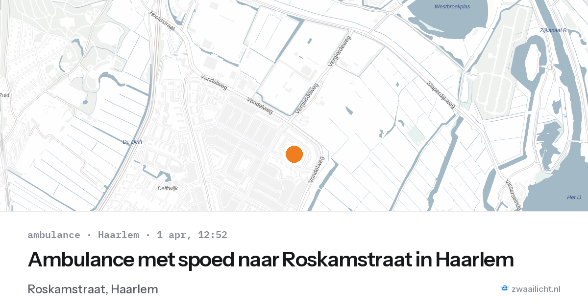 Ambulance met spoed naar Roskamstraat in Haarlem — 1 apr 2026