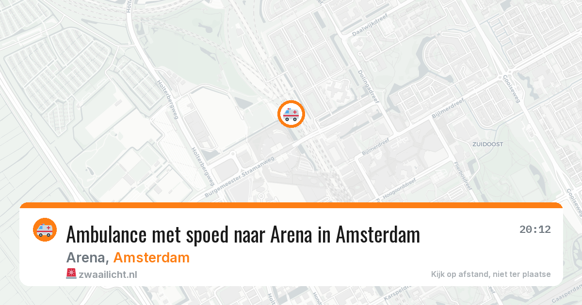Ambulance met spoed naar Arena in Amsterdam — 19 jun 2026