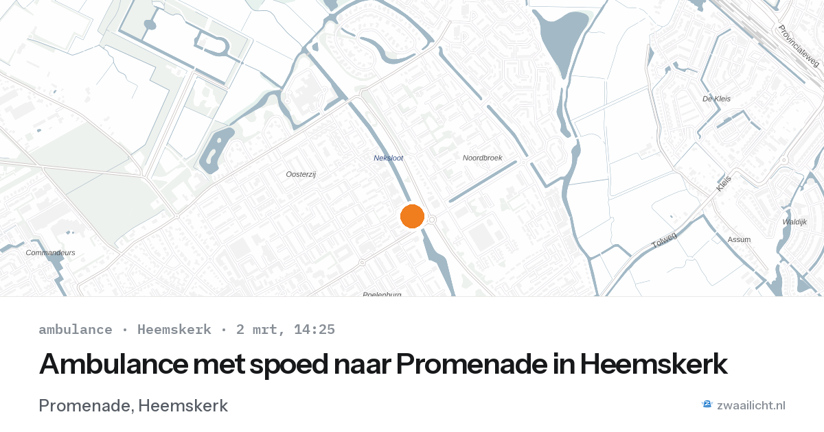 Ambulance met spoed naar Promenade in Heemskerk — 2 mrt 2026