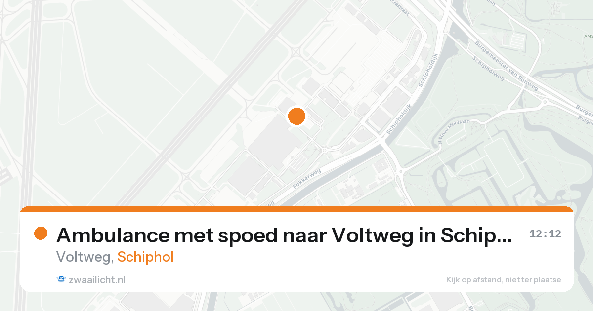 Ambulance met spoed naar Voltweg in Schiphol — 17 aug 2026