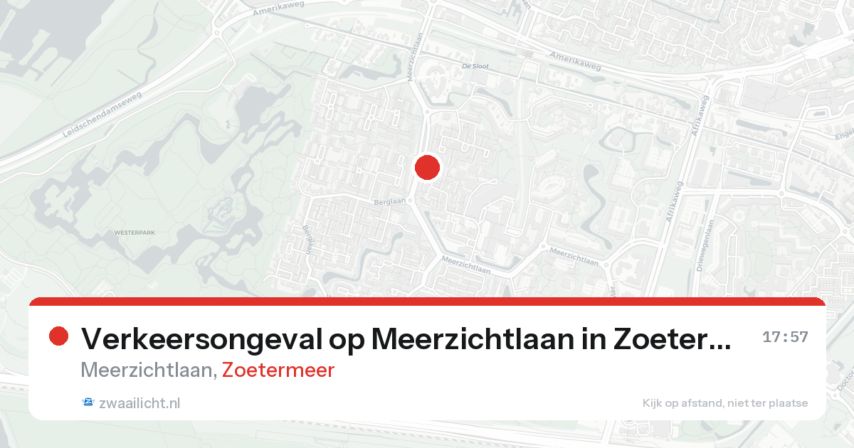 Verkeersongeval op Meerzichtlaan in Zoetermeer — 15 aug 2026