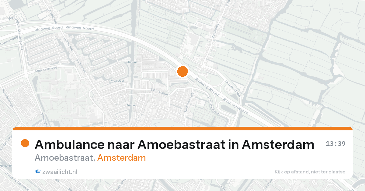 Ambulance naar Amoebastraat in Amsterdam — 25 aug 2026