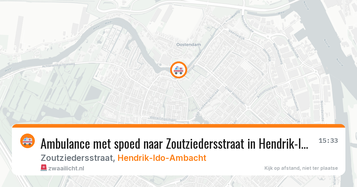 Ambulance met spoed naar Zoutziedersstraat in Hendrik-Ido-Ambacht — 16 apr 2026
