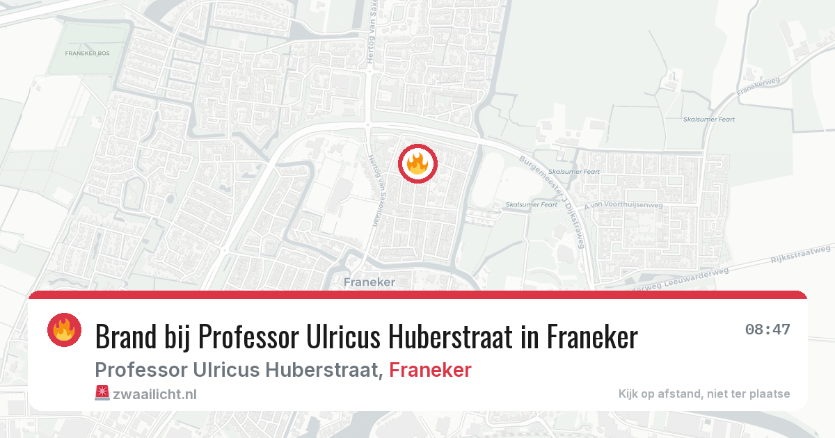 Brand bij Professor Ulricus Huberstraat in Franeker — 20 jun 2026