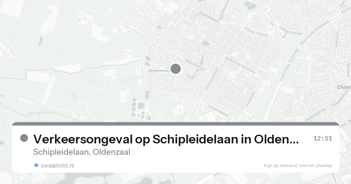 Verkeersongeval op Schipleidelaan in Oldenzaal — 19 aug 2026