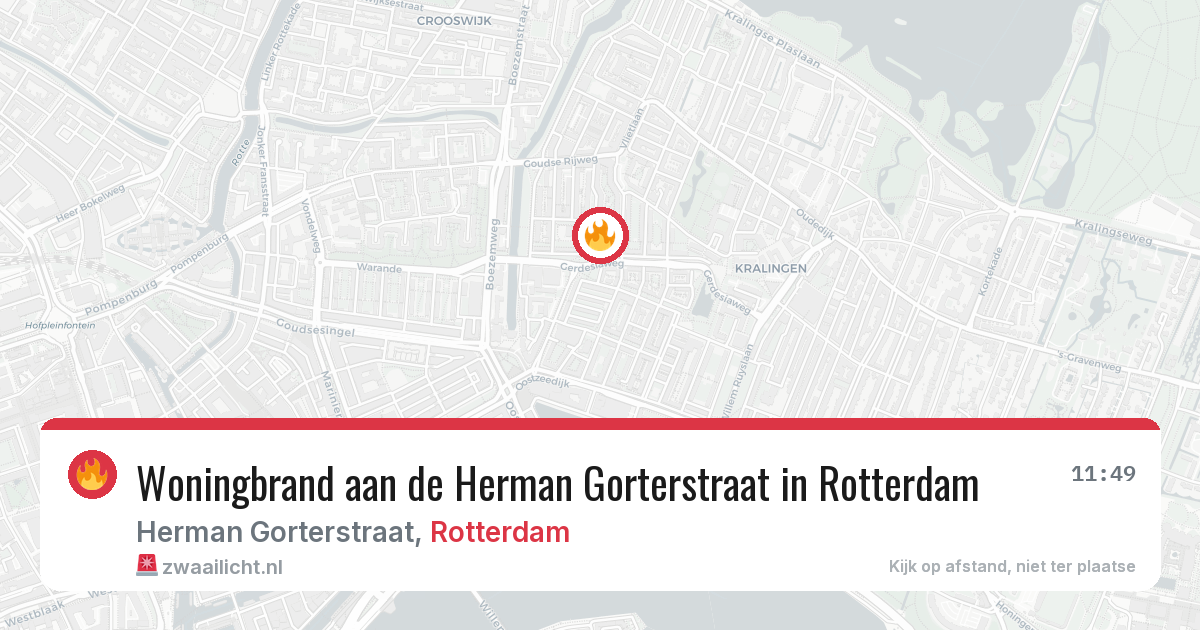 Woningbrand aan de Herman Gorterstraat in Rotterdam — 7 jul 2026