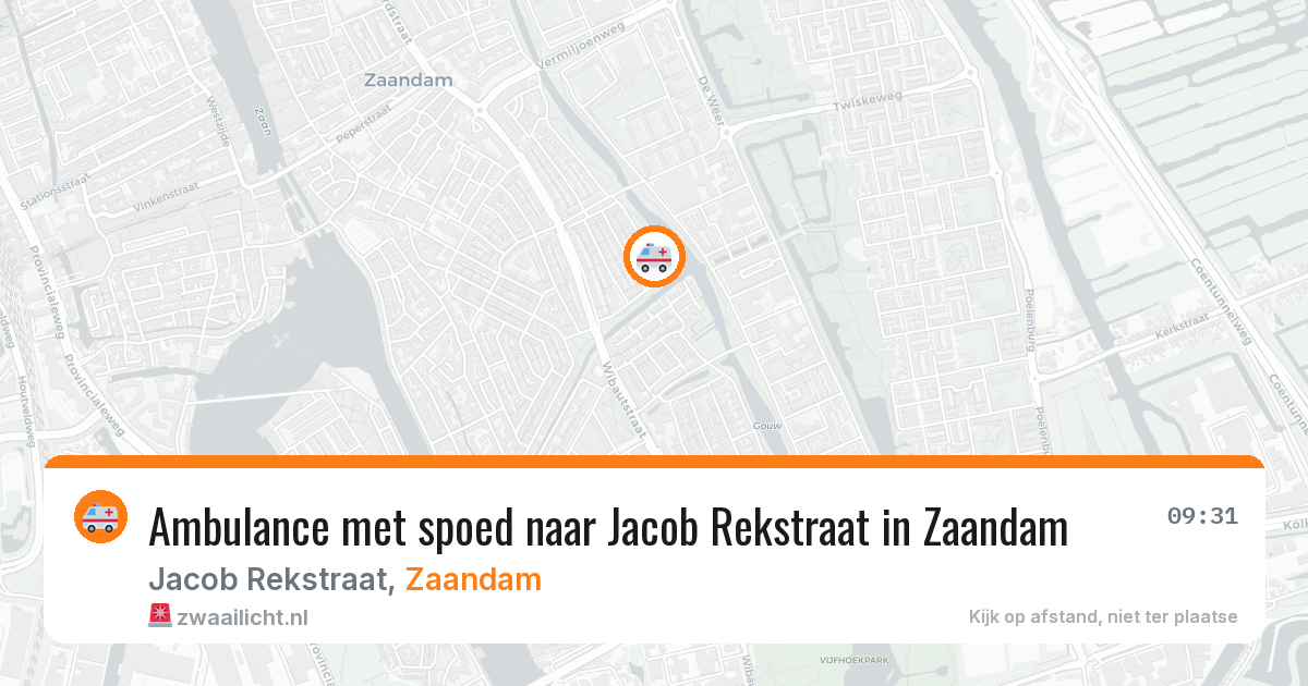 Ambulance met spoed naar Jacob Rekstraat in Zaandam — 18 jul 2026