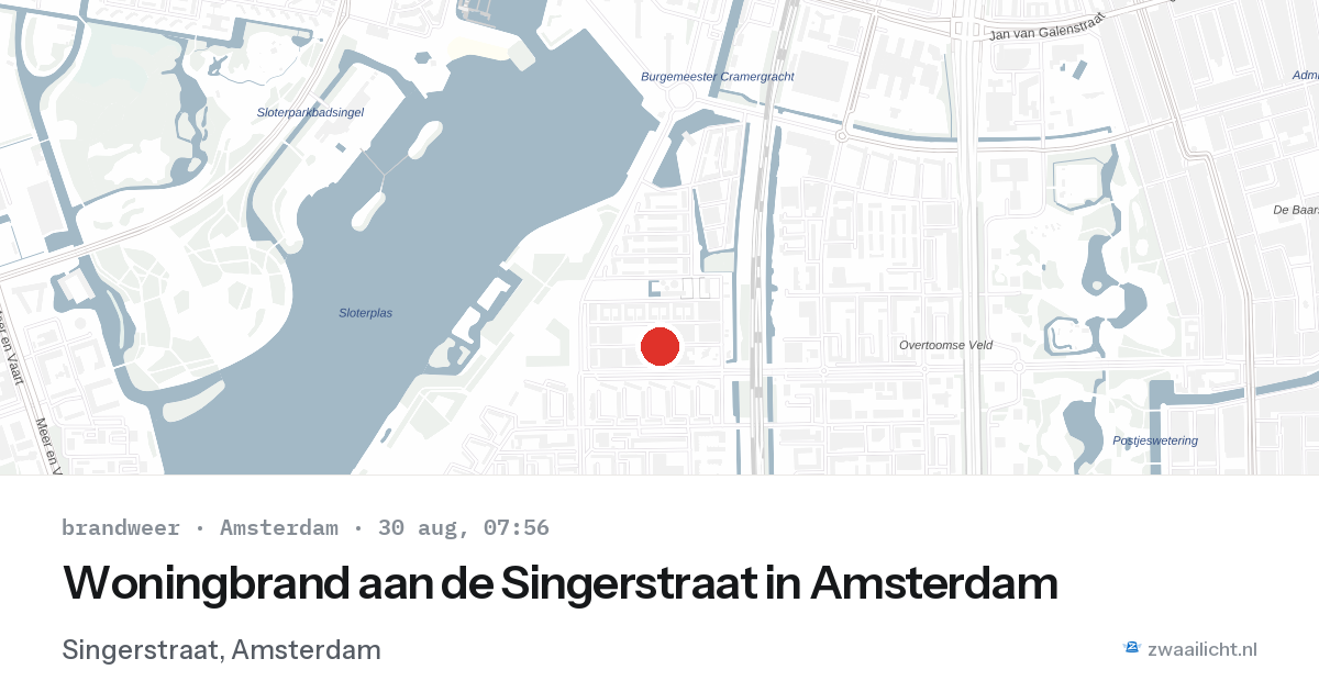 Woningbrand aan de Singerstraat in Amsterdam — 30 aug 2026