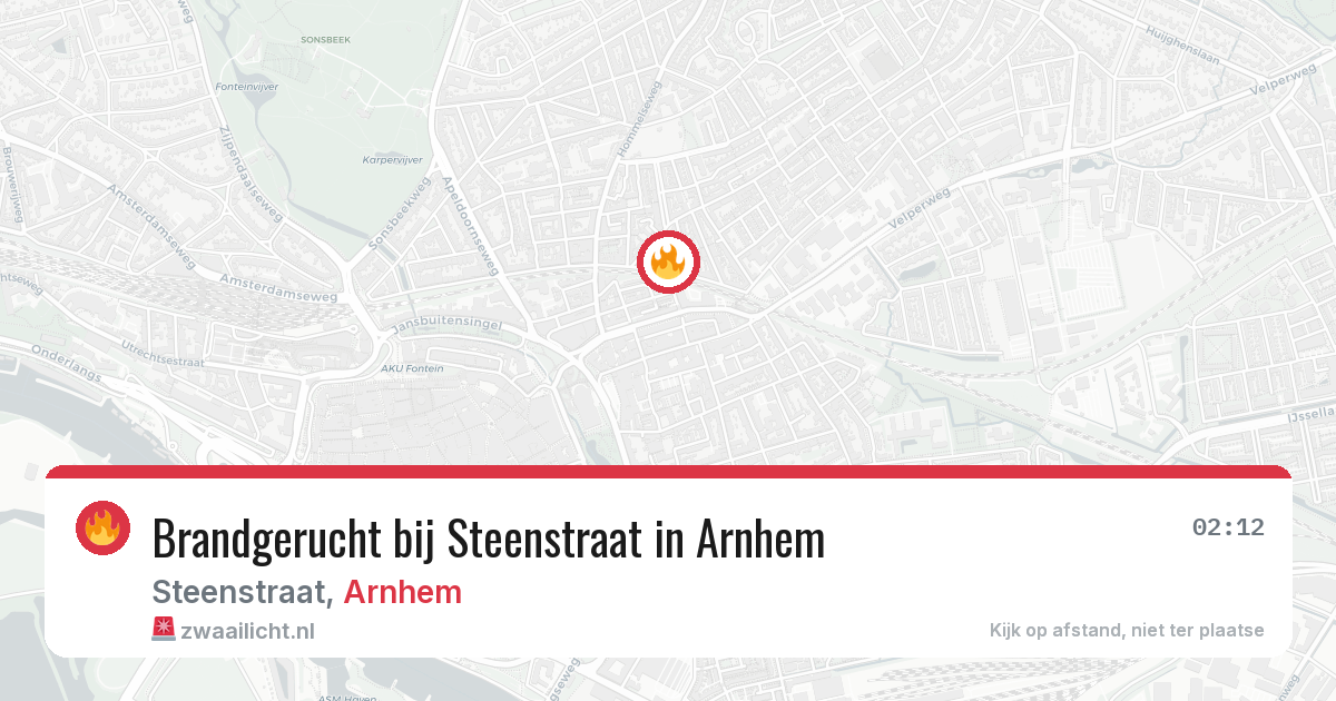Brandgerucht bij Steenstraat in Arnhem — 8 jun 2026