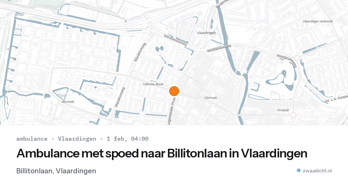 Ambulance met spoed naar Billitonlaan in Vlaardingen — 1 feb 2026