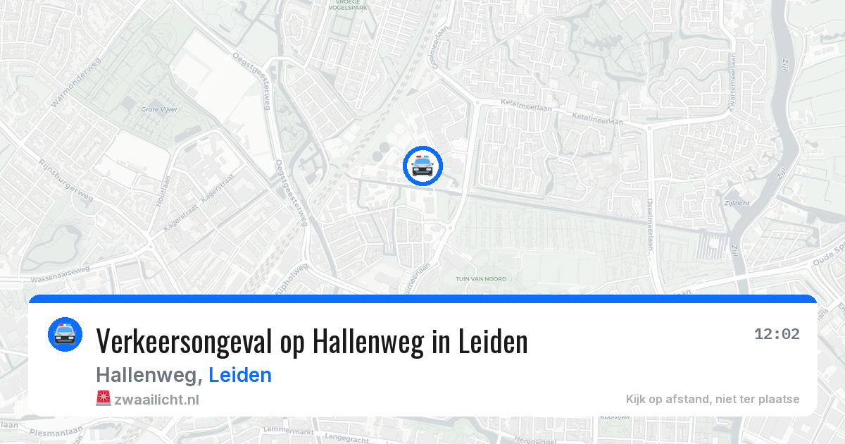 Verkeersongeval op Hallenweg in Leiden — 14 jul 2026