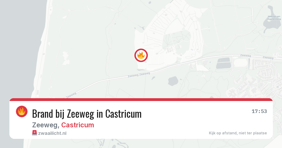 Brand bij Zeeweg in Castricum — 13 aug 2026
